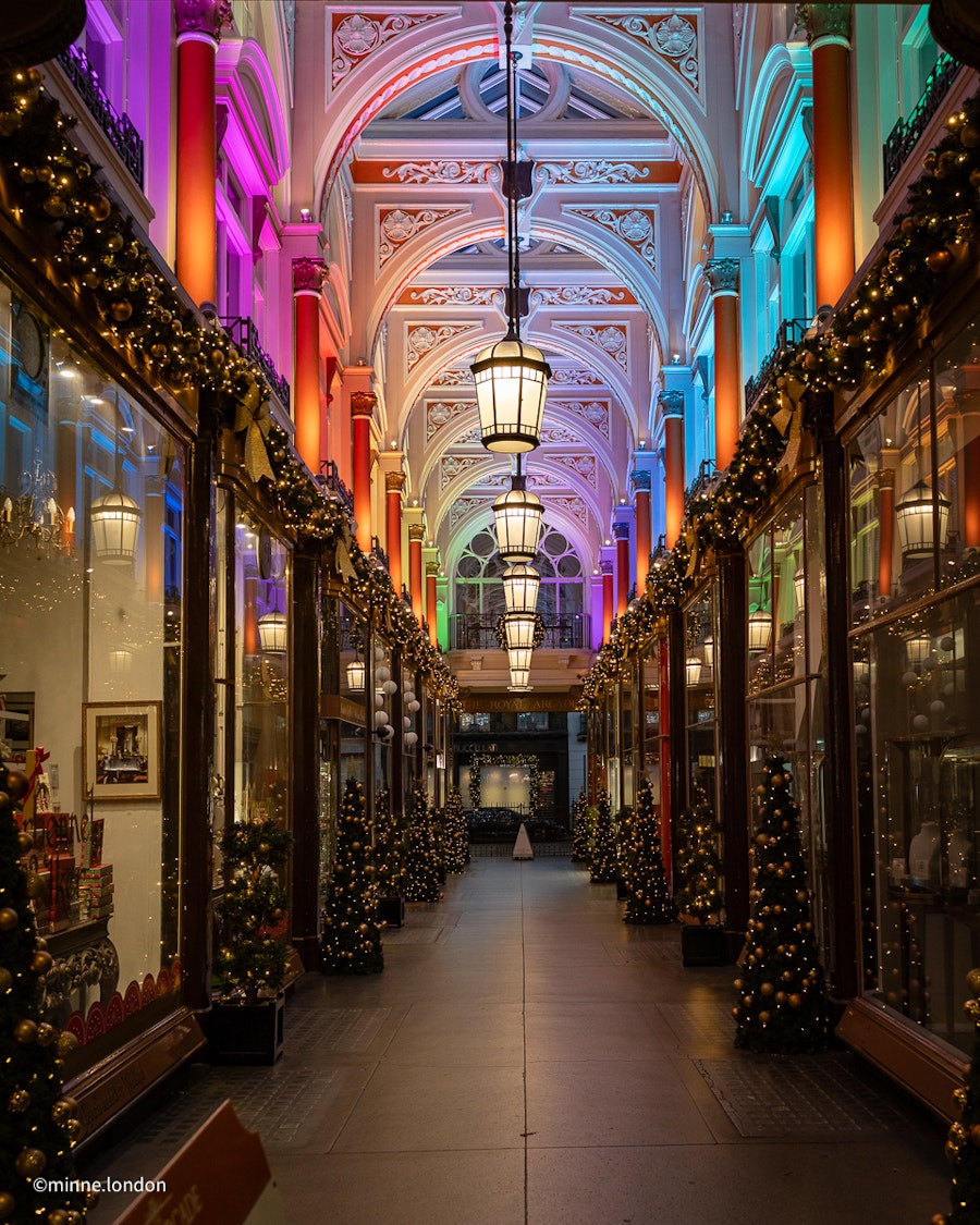Royal Arcade with gorgeous Christmas lights