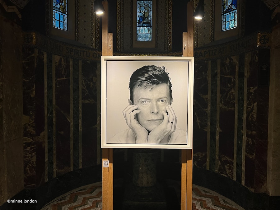 A black and white David Bowie portrait