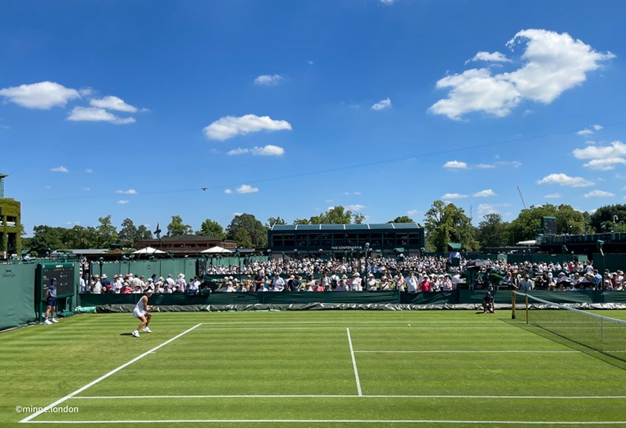 Girl's matches on the smaller courts in Wimbledon