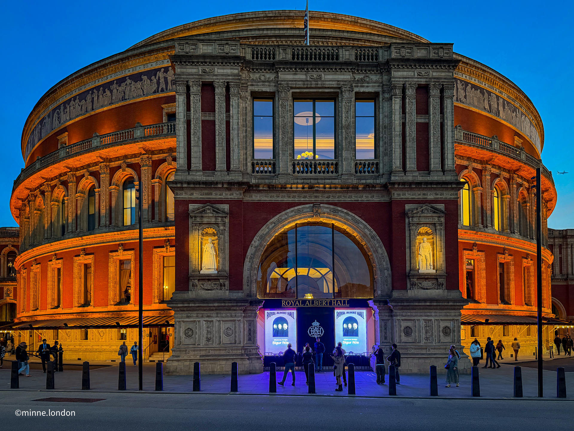 Royal Albert Hall exterior on a concert night