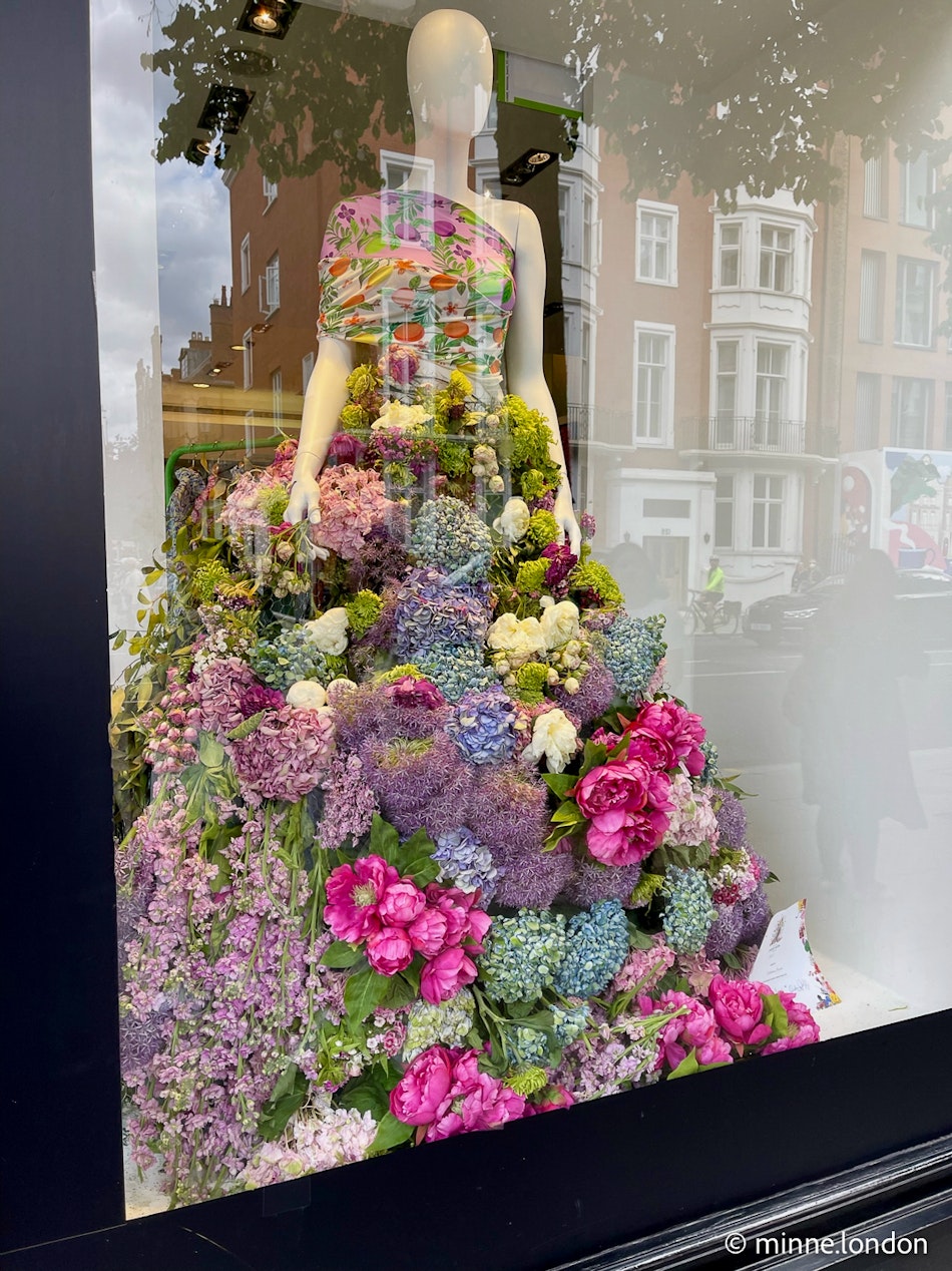 Catherine Prevost floral dress window display
