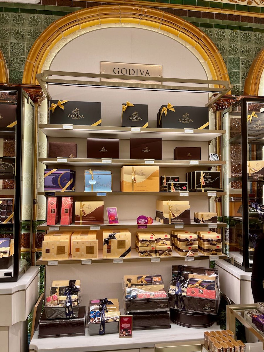 Godiva products at Harrods Chocolate Hall