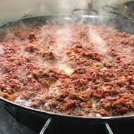 Food being cooked at the Borough Market