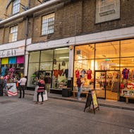 Clothing shops in Old Truman Brewery buildings