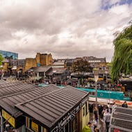 Overview of the food stalls at the Camden Lock Market