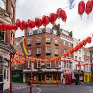 Chinatown buildings and lanterns