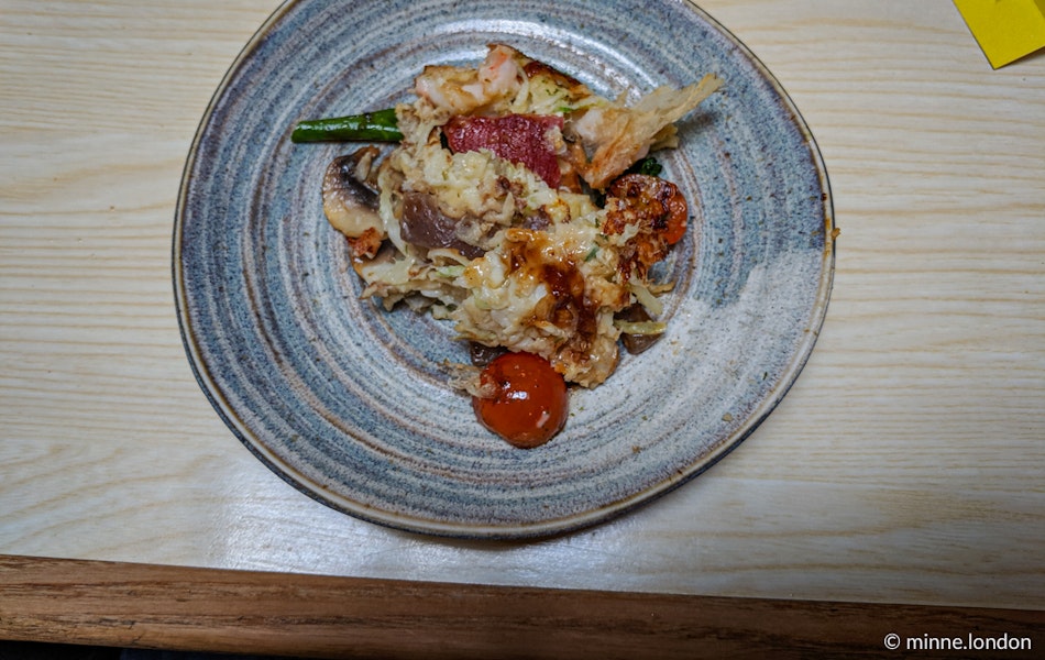 Okonomiyaki on the plate