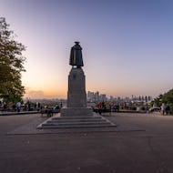 James Wolfe monument and the view over the city during sunset