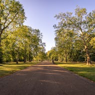 A broad pathway in Kensington Gardens