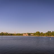 View over the Round Pond towards Kensington Palace