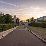 Greenwich Park side of National Maritime Museum during sunset