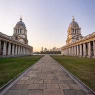 Old Royal Naval College with Canary Wharf in the background
