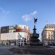 Shaftesbury Memorial Fountain in the middle of Piccadilly Circus
