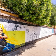 Long piece of street art in Notting Hill