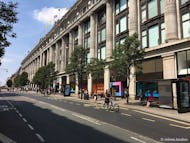 Outside view of Selfridges on Oxford Street