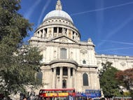 St. Paul's Cathedral with a double-decker bus passing