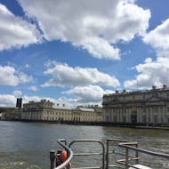 A view of Old Royal Naval College from Thames Clipper