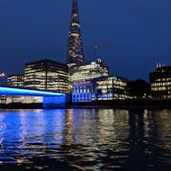 The Shard at night from a river cruise