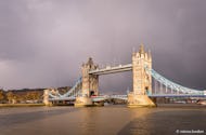 Tower Bridge and stormy clouds
