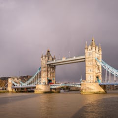 Tower Bridge and stormy clouds