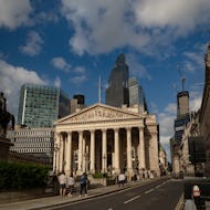 The Royal Exchange with City of Skyscapers in the background