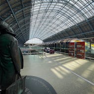 St. Pancras train station and a Eurostar train
