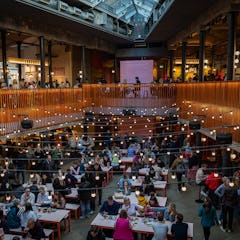 Seating area at Seven Dials Market