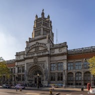 Victoria & Albert Museum entrance at sunset